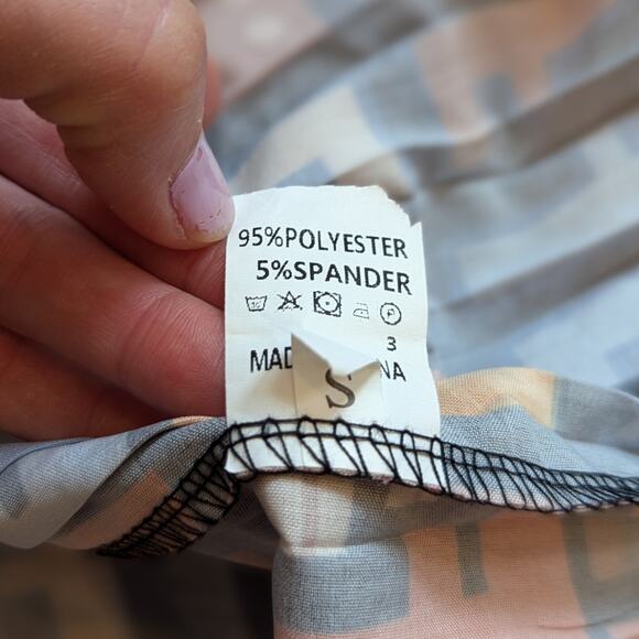 All Over FF Print Poplin Skirt Women's Size Small S - Picture 7 of 7